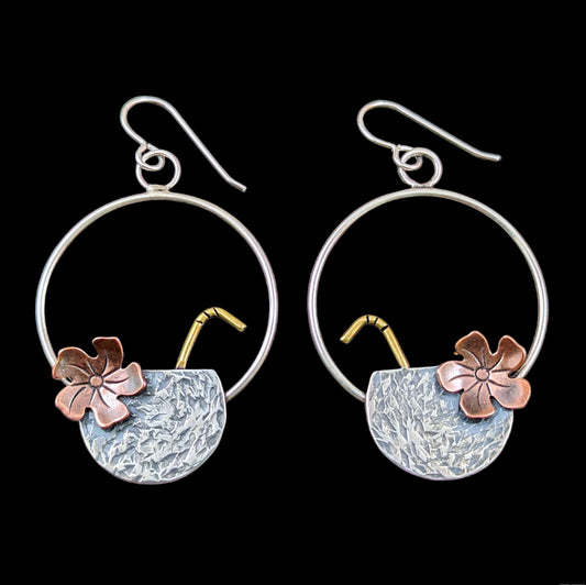 Coconuts on Hoops - Sterling Silver