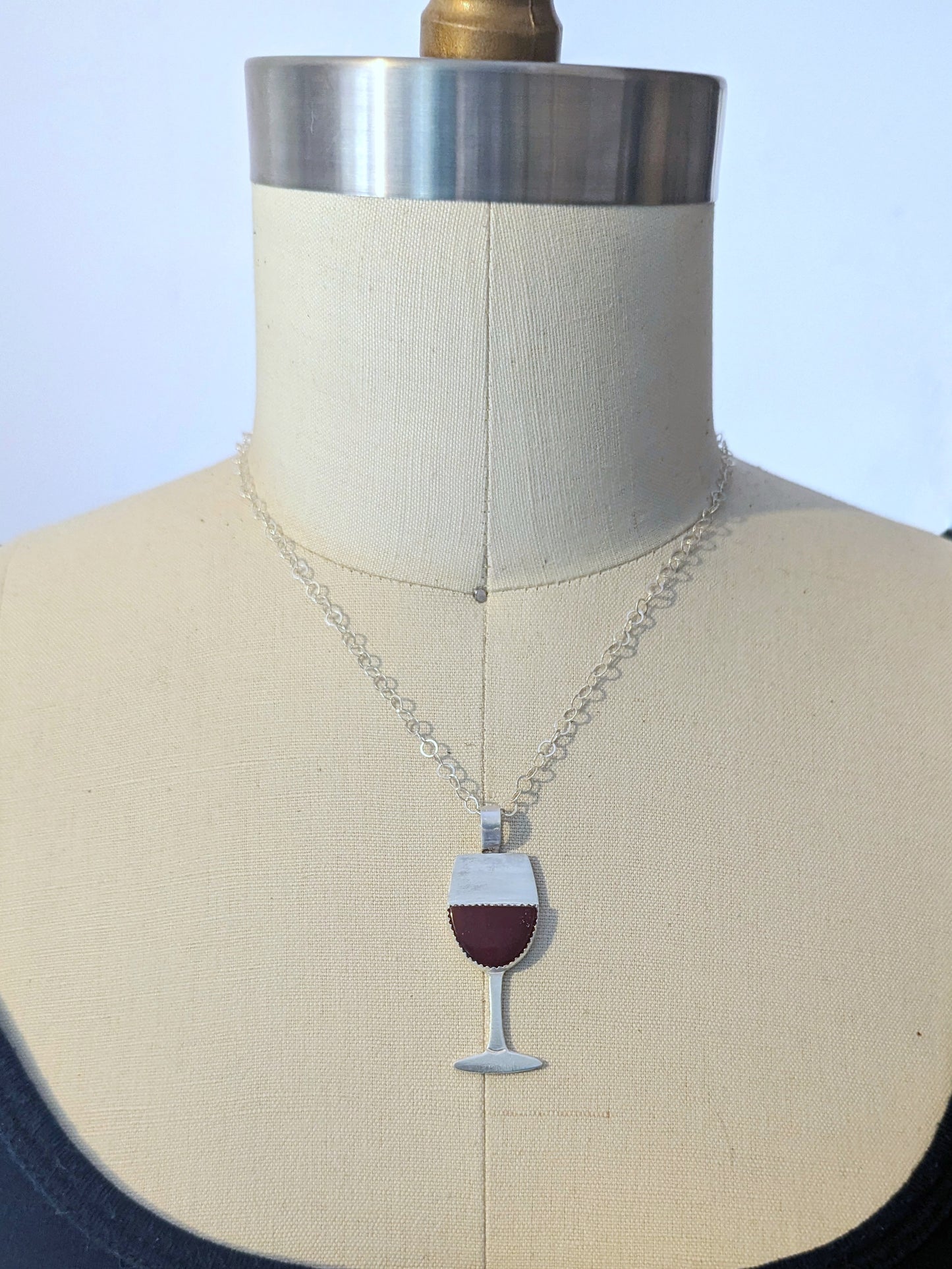 Carnelian Wine Glass Necklace