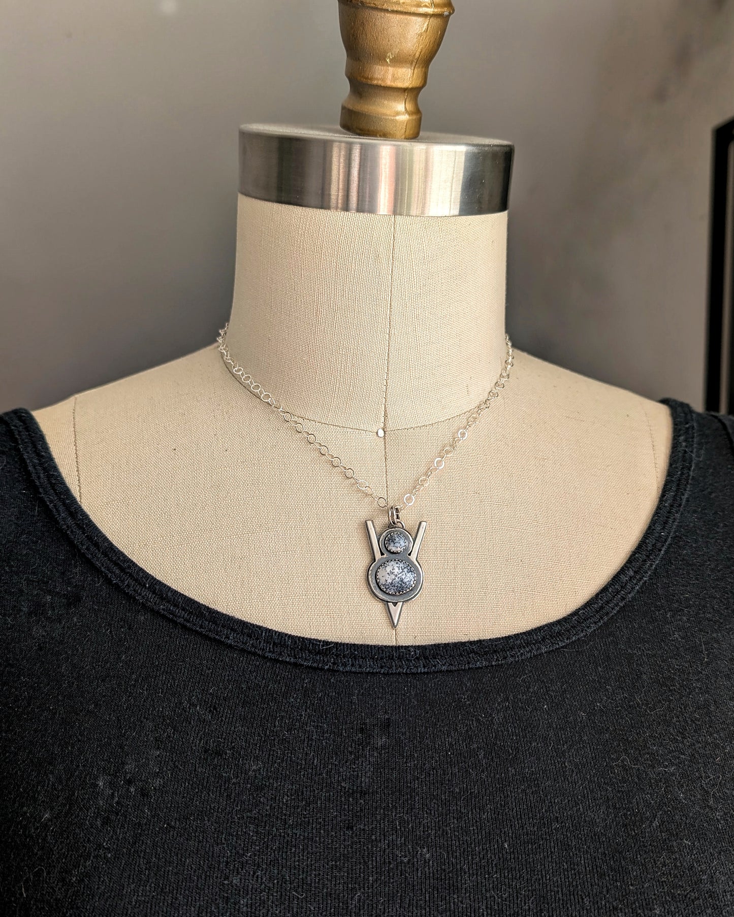 V8 Necklace with Dendritic Opal