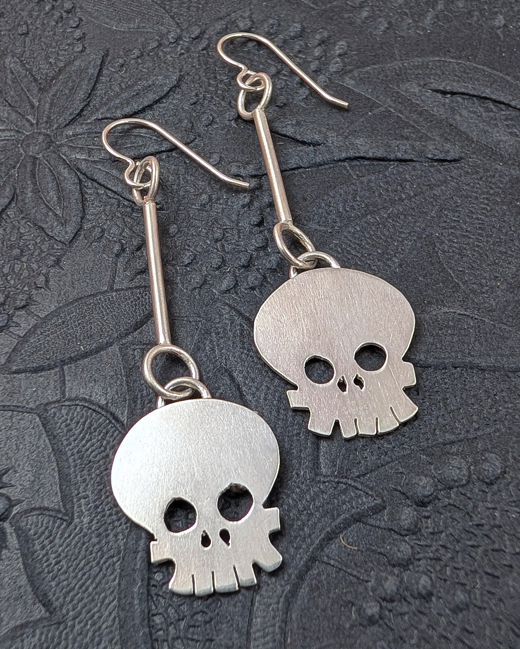 Witch Doctor sterling silver skull earrings
