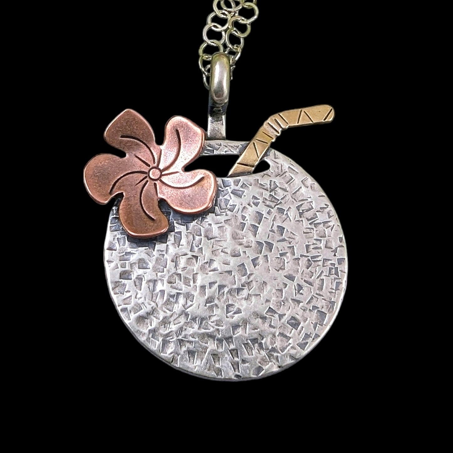 Coconut Drink Necklace - Sterling Silver