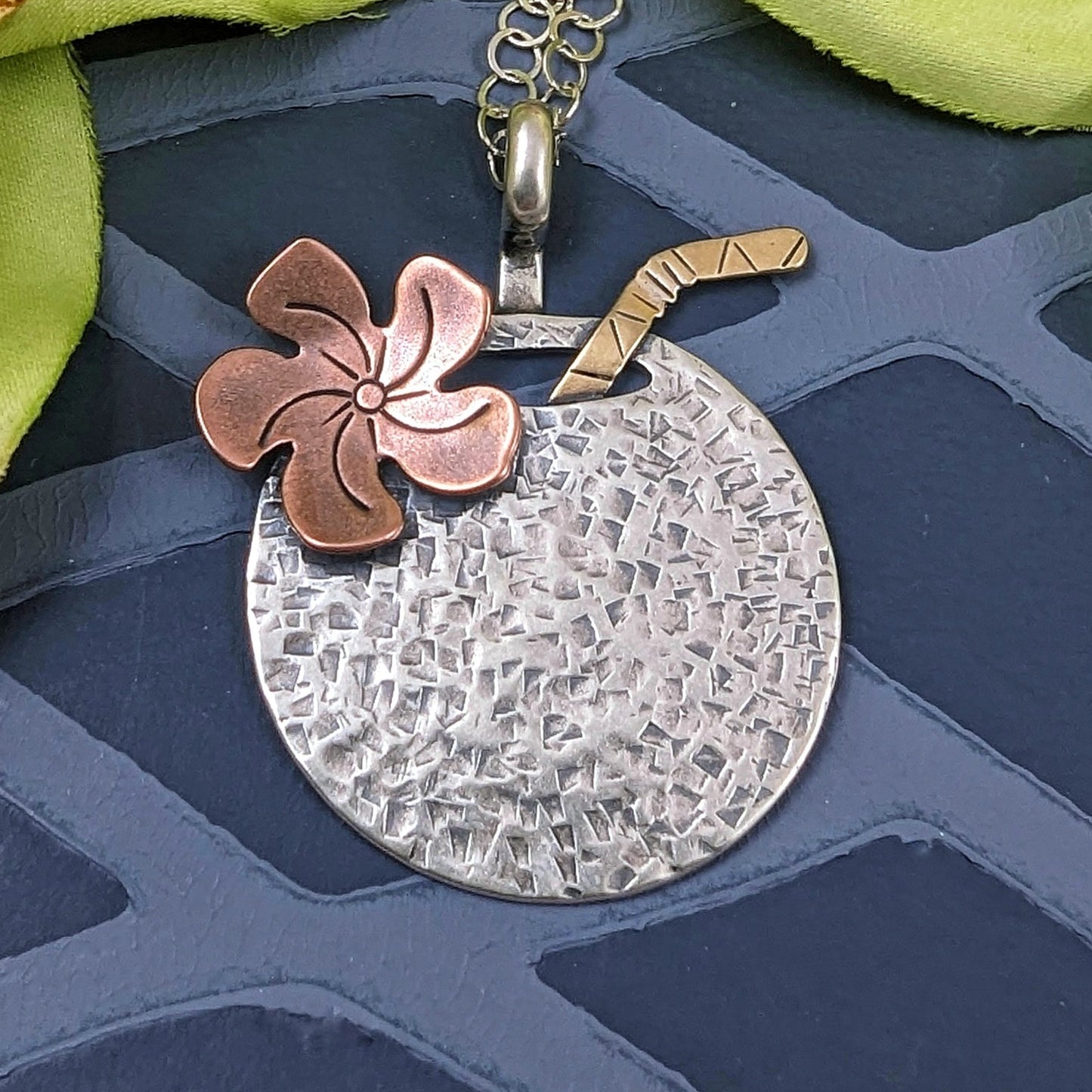 Coconut Drink Necklace - Sterling Silver