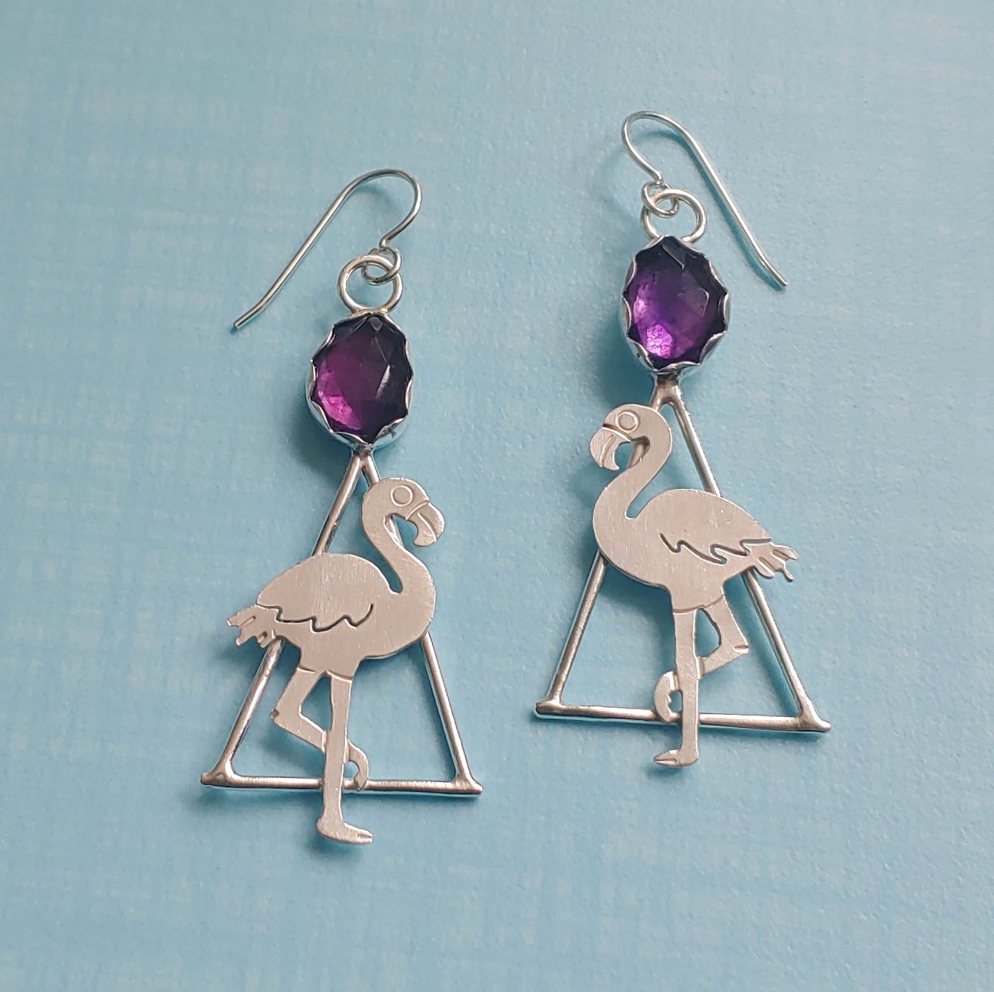 Flamingo Triangle with Gemstone on Top