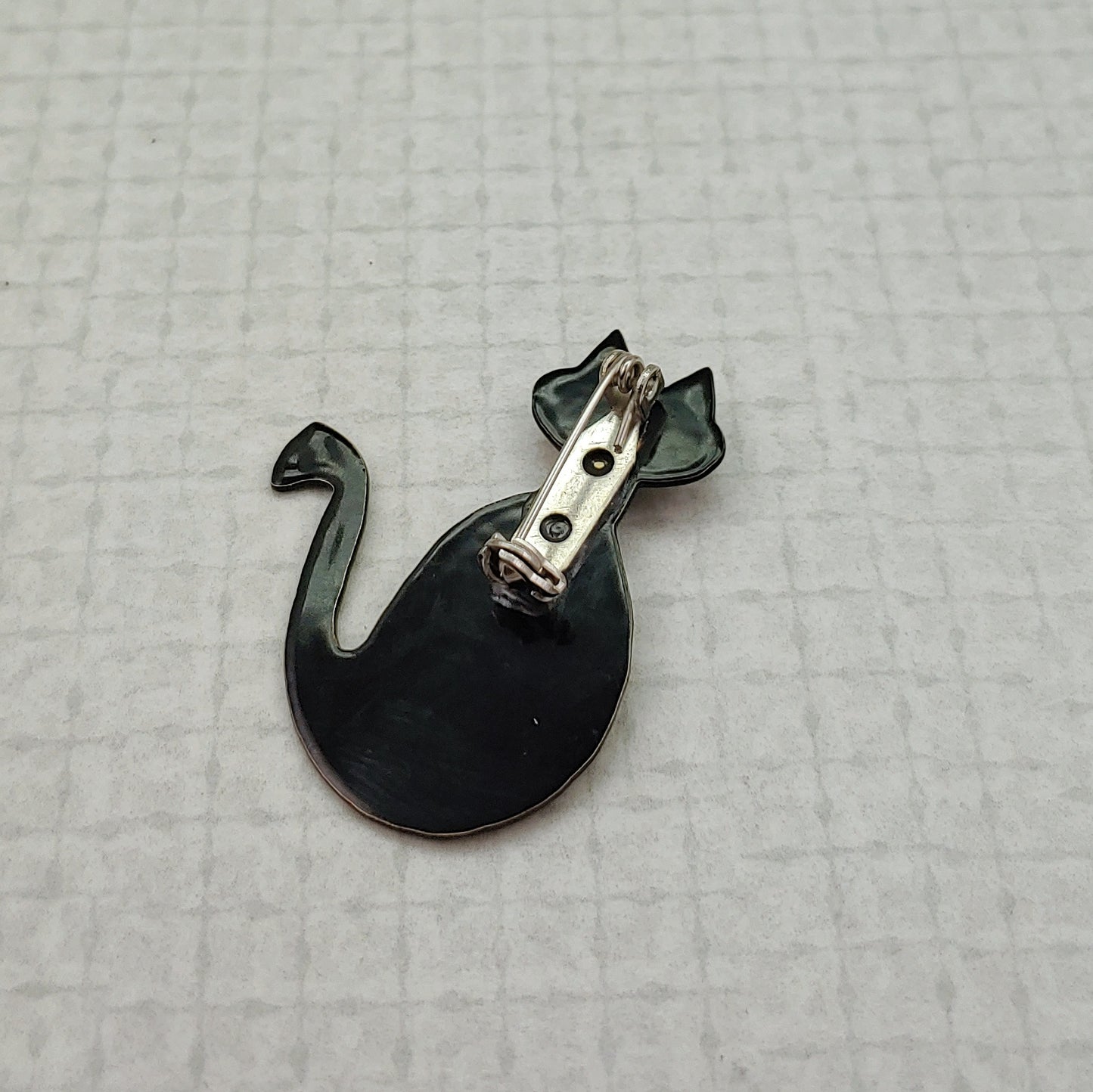 Mid-Mod Cat Powdercoated Pin/Brooch - Pink