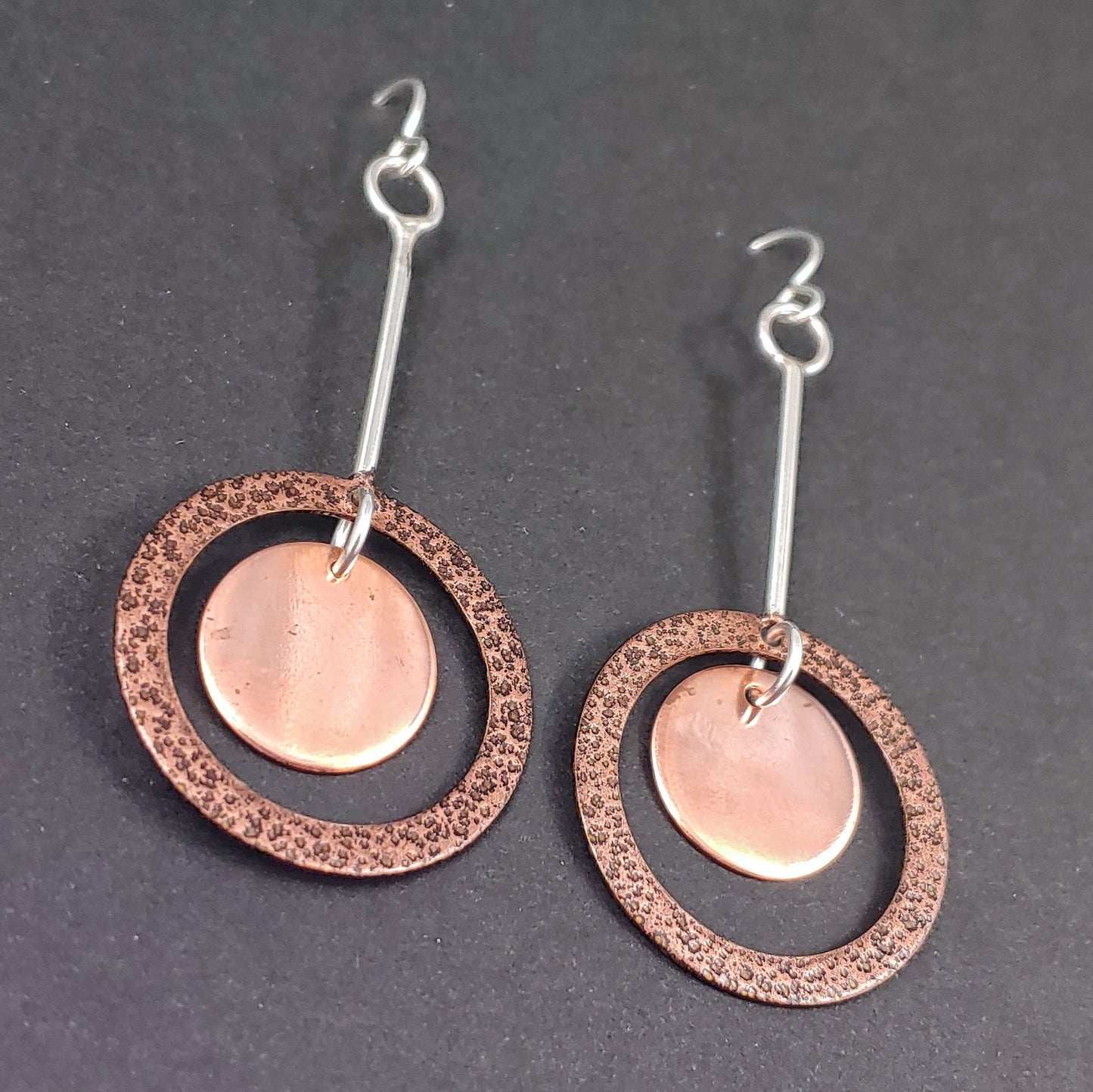 The Double Round Earrings - Copper