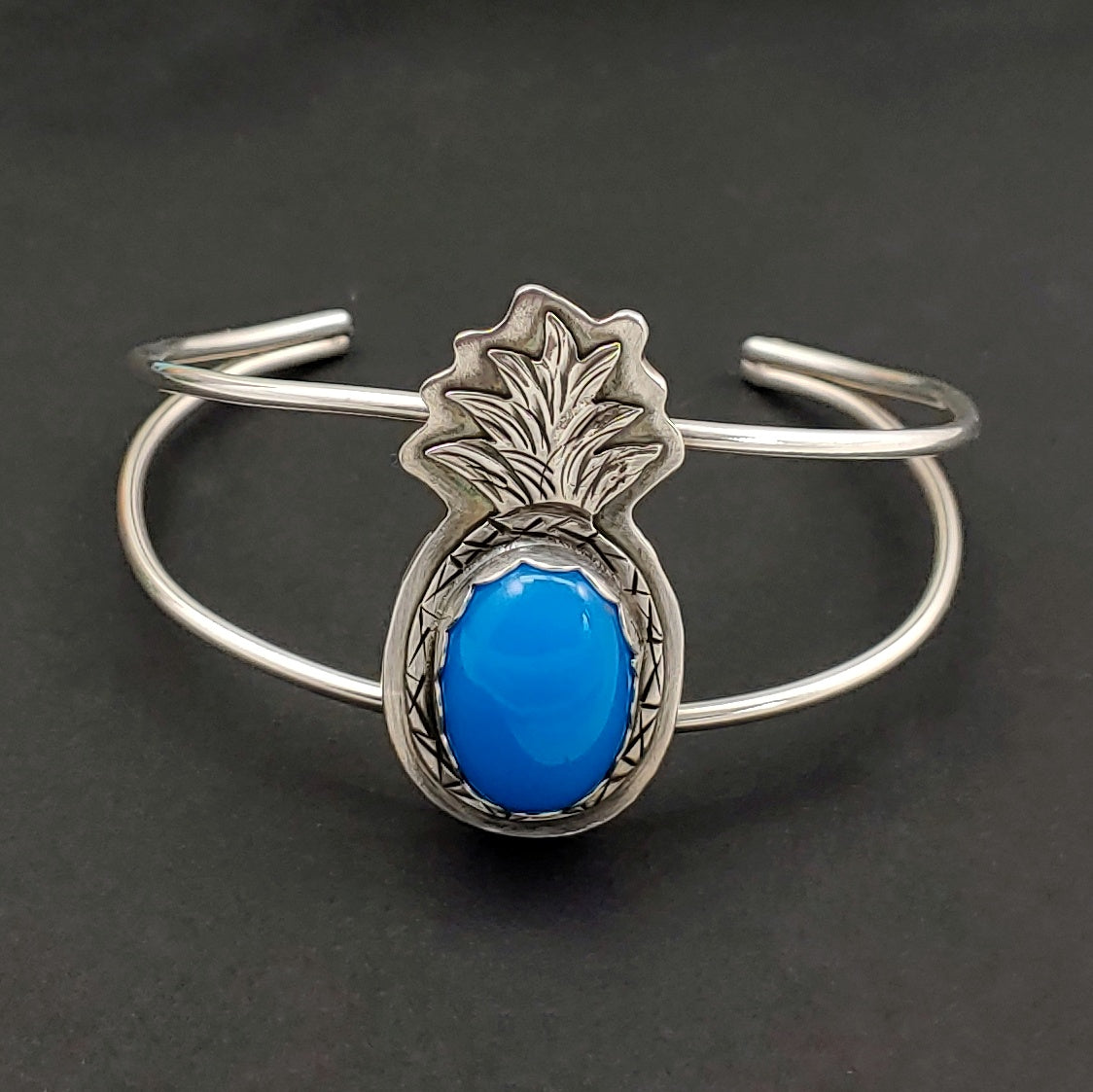 Blue Agate Pineapple Bracelet