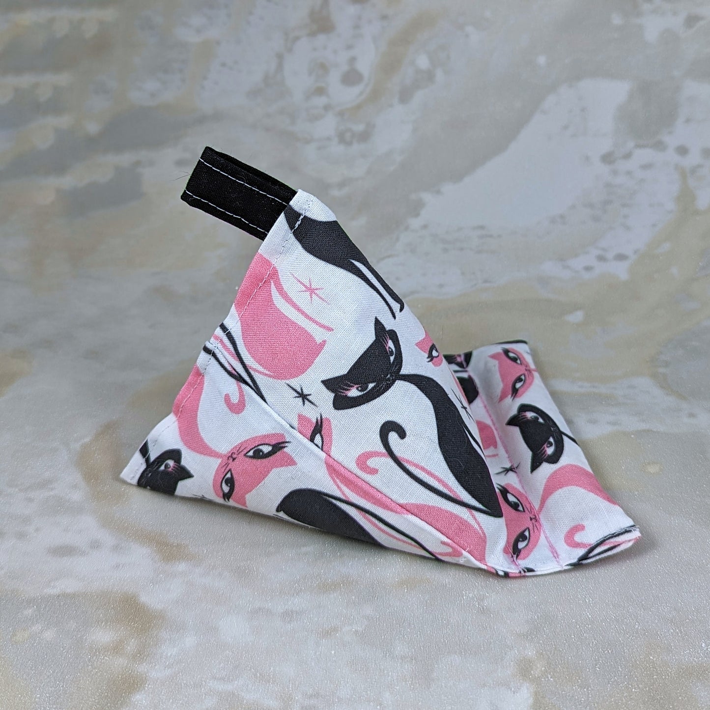 Pink & Black Mid Mod Cats Phone Pillow