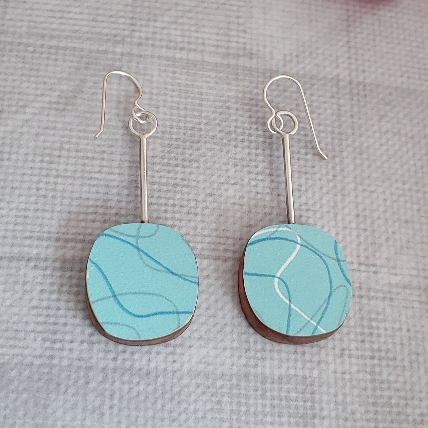 Pink Boomerang Laminate Soft Square Earrings