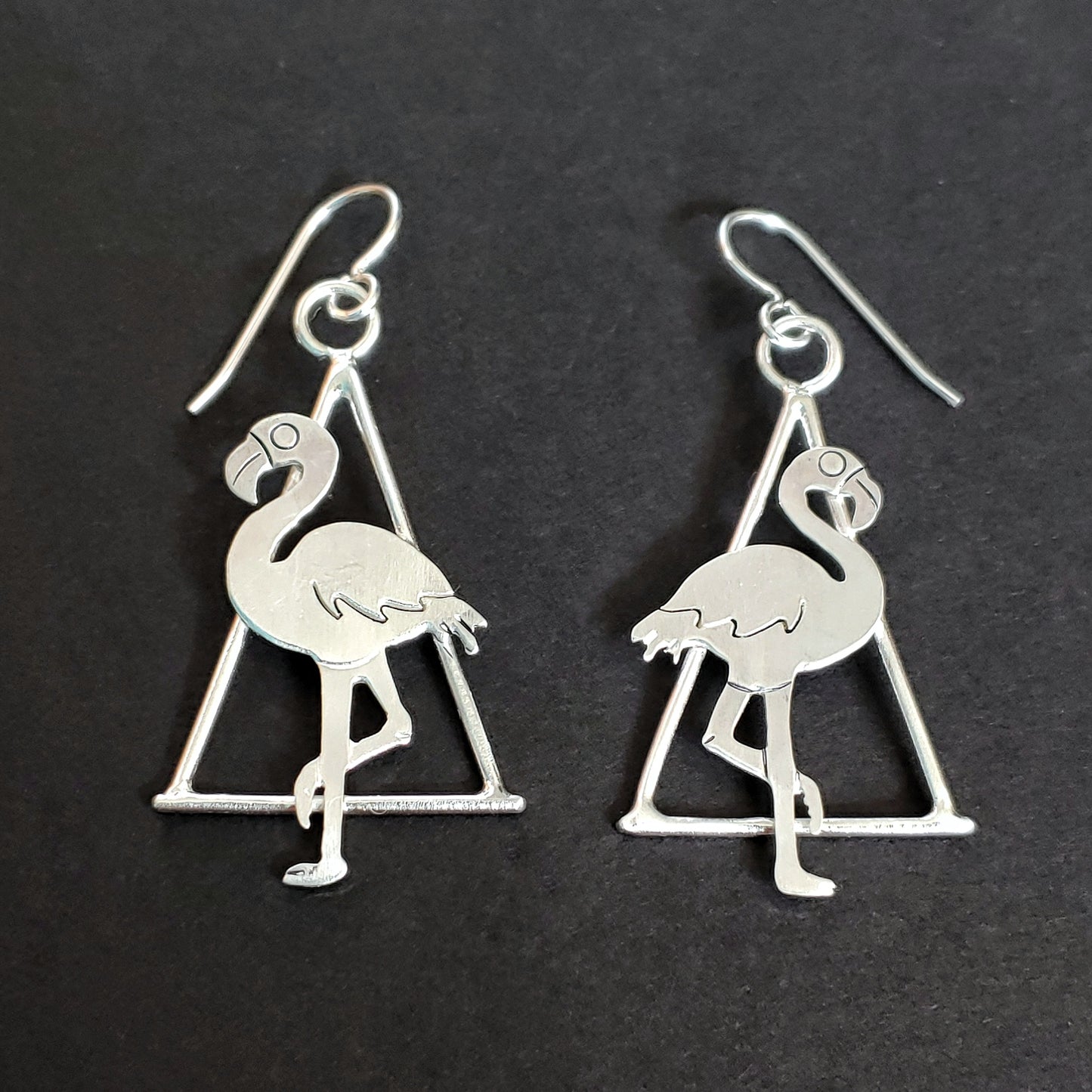 Flamingo Triangle Earrings