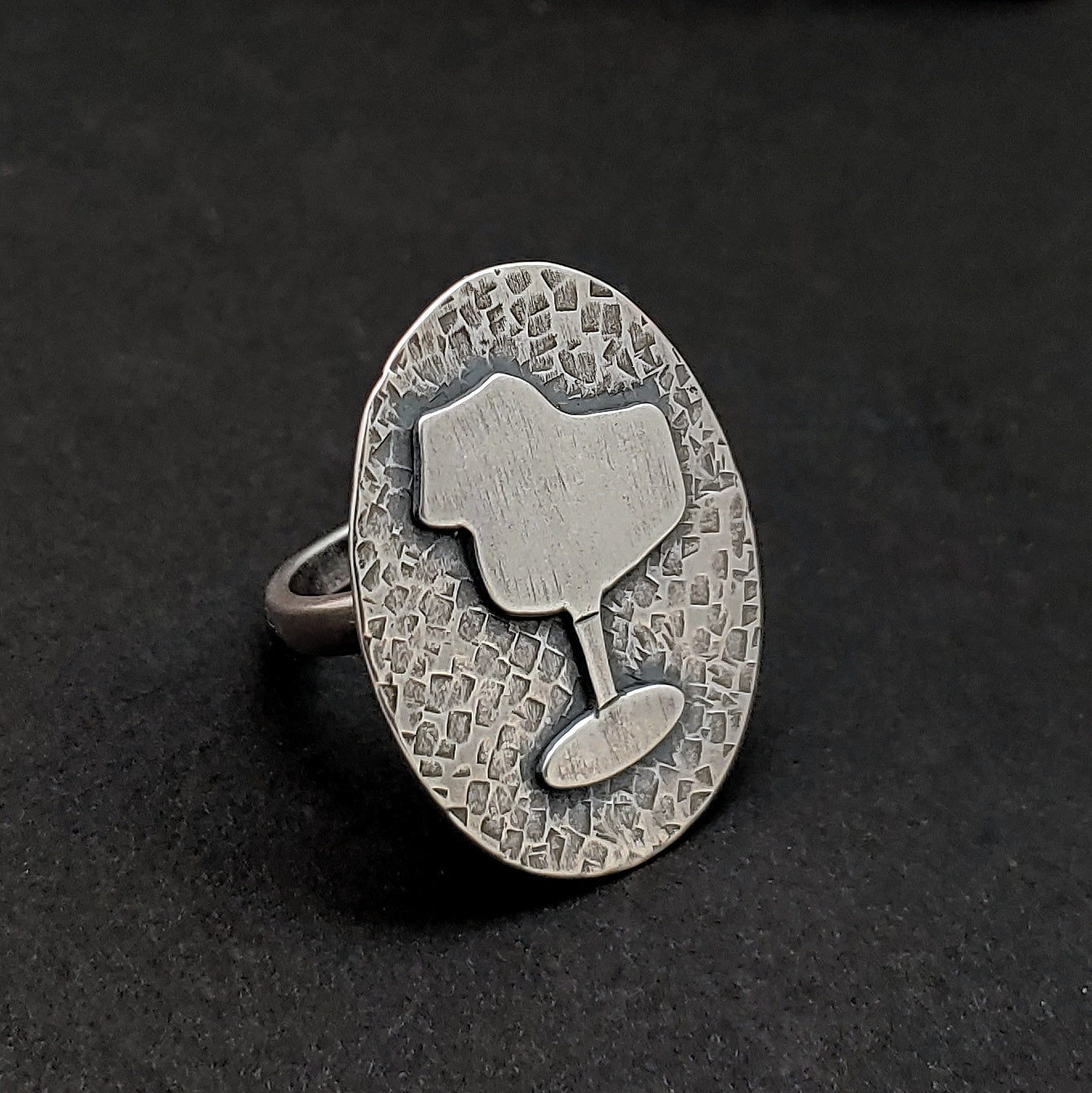 Sterling silver tulip chair ring