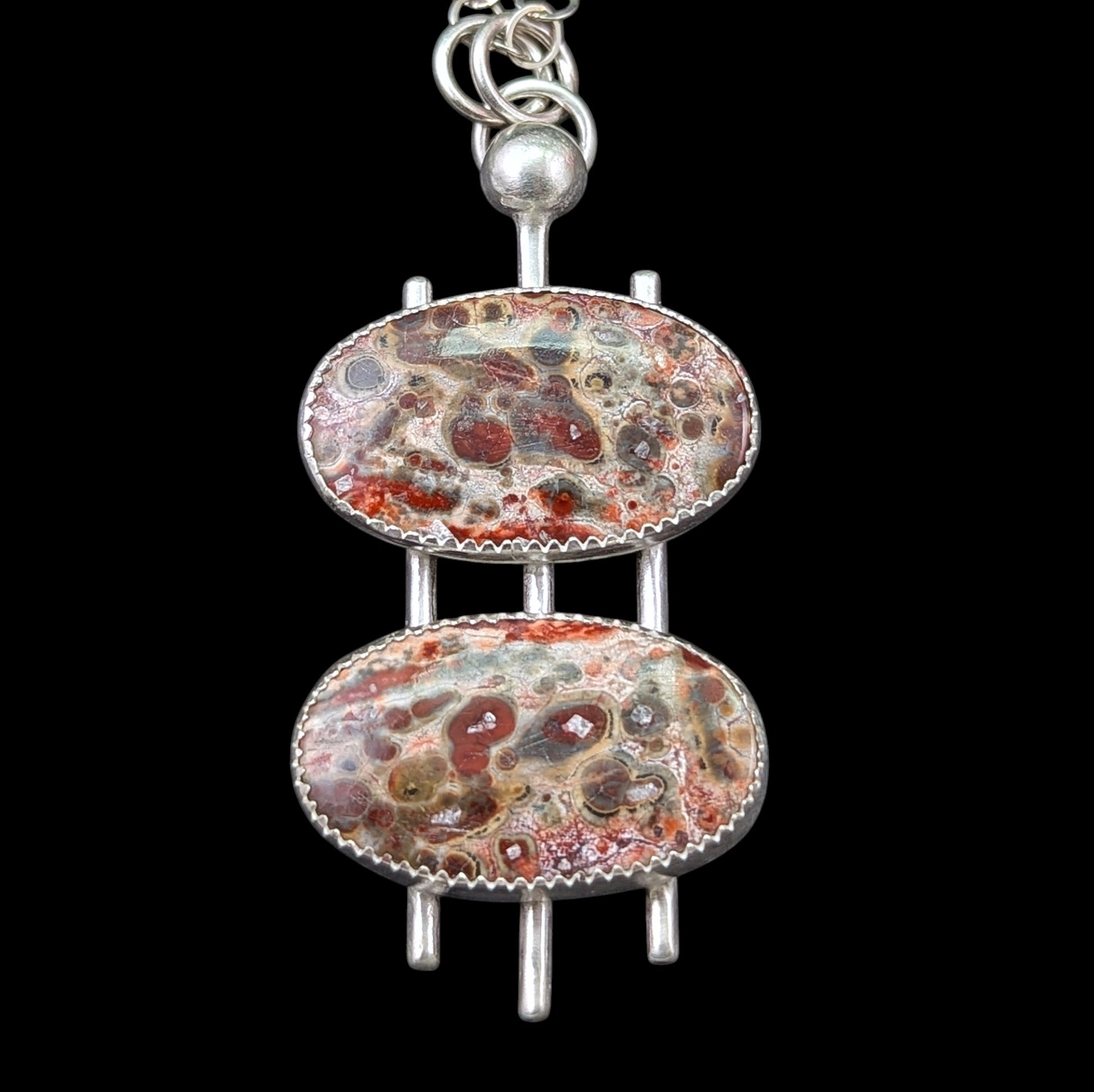 Cherry creek jasper sterling silver necklace