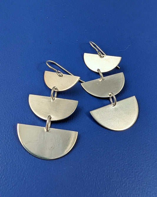 Sterling silver half moon dangle earrings