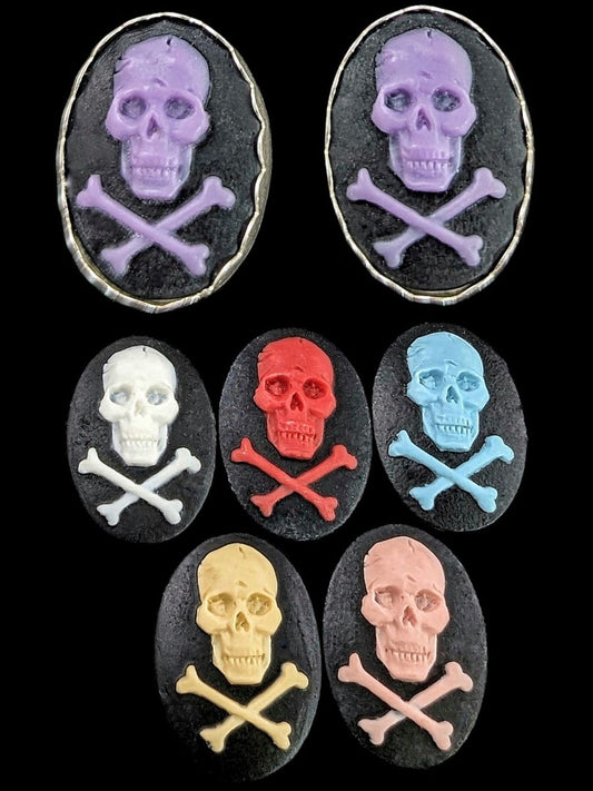 Skull Cameo Post Earrings - Large