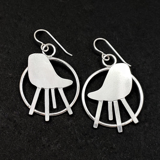 Sterling silver Eames chair earrings