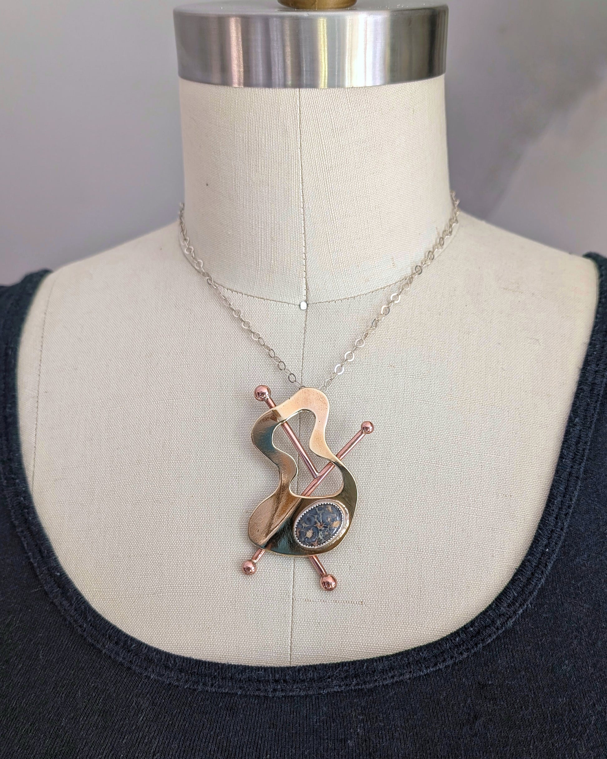 Mid century modern abstract style necklace