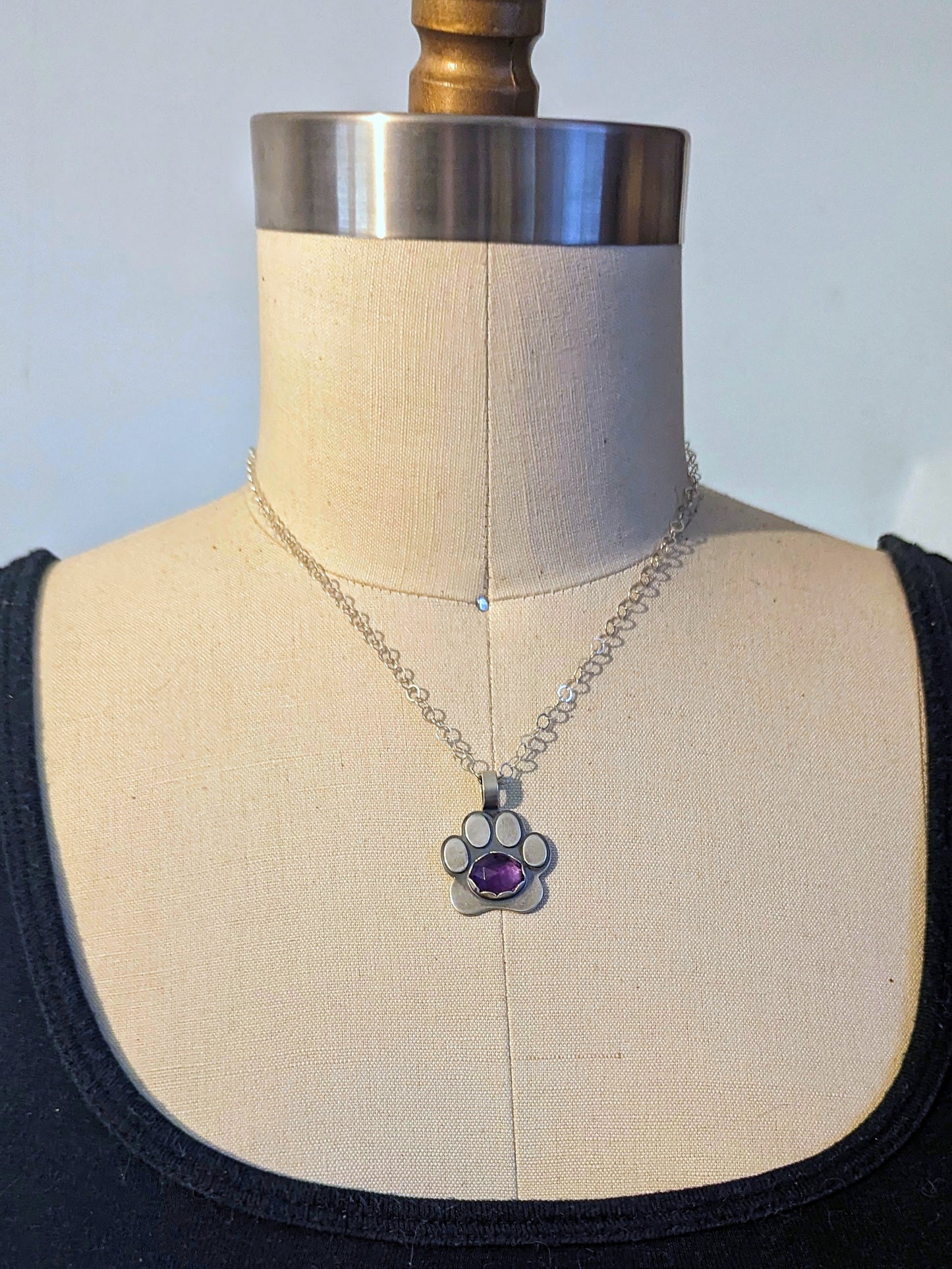 Paw Print Necklace - Amethyst