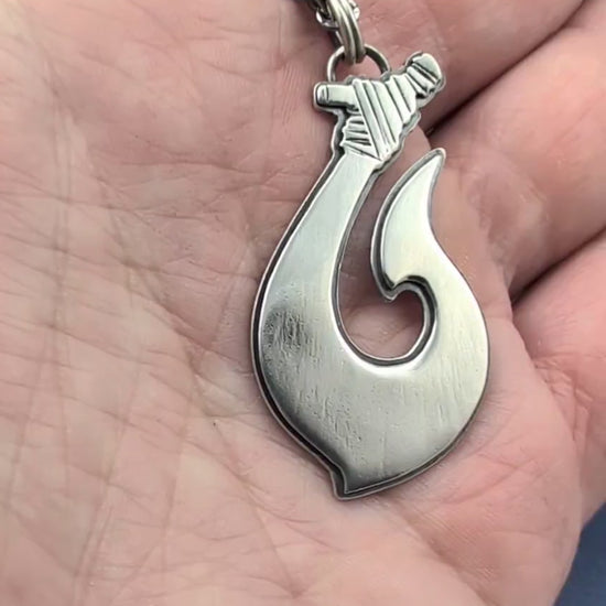 Maori Hawaiian sterling silver fish hook video