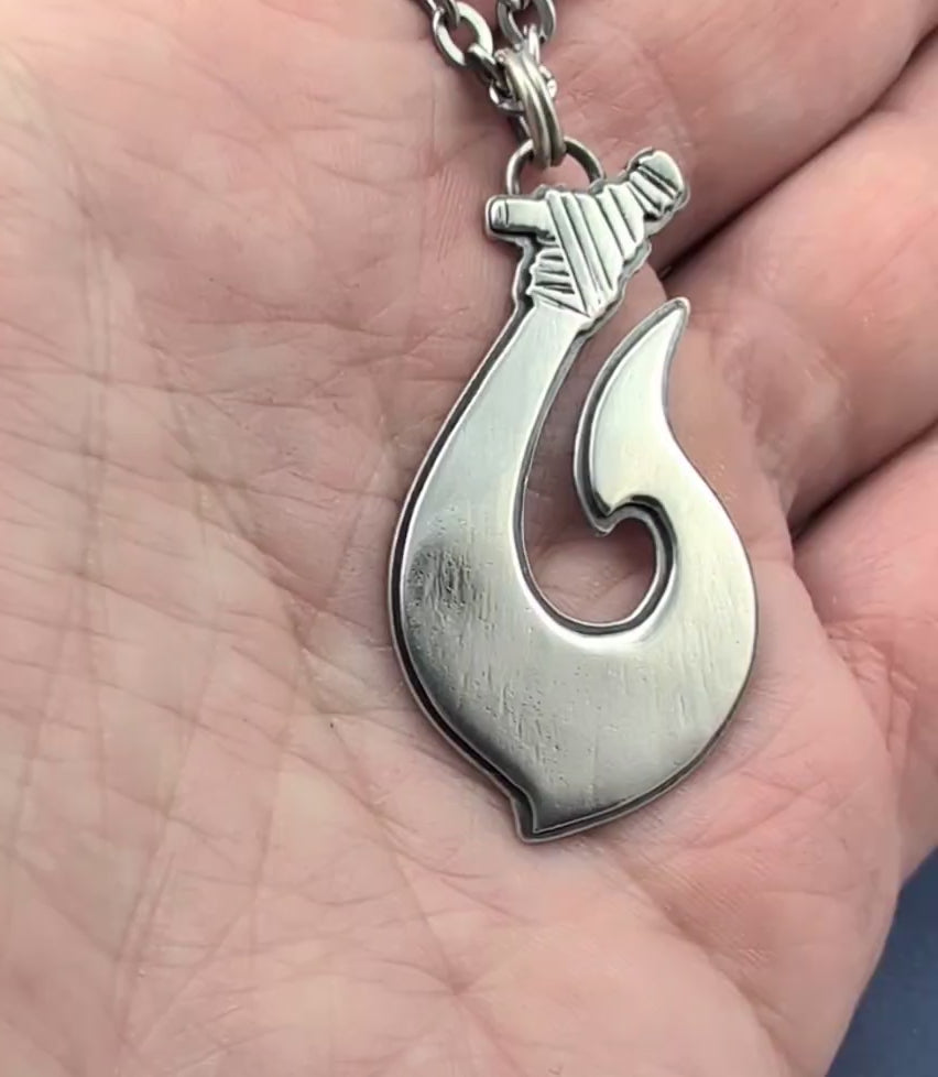 Maori Hawaiian sterling silver fish hook video