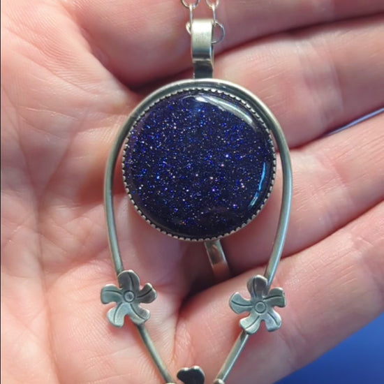 Video of the blue goldstone flower necklace