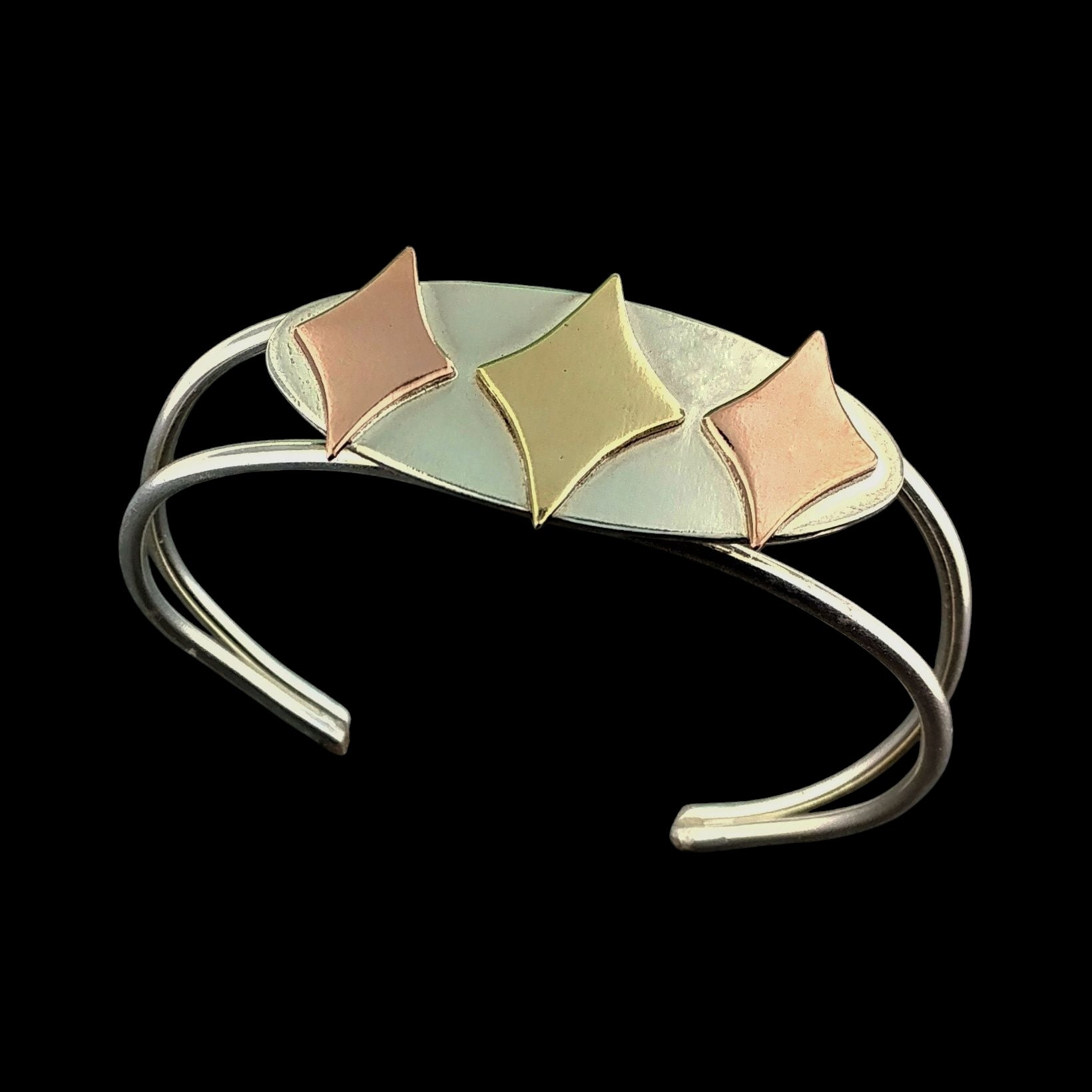 mid-century-modern-retro-diamonds-mixed-metals-cuff-bracelet