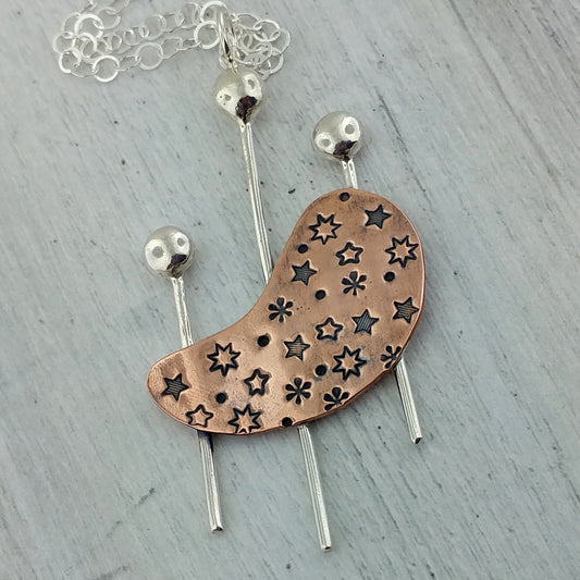 Kidney Shape in Outer Space Necklace