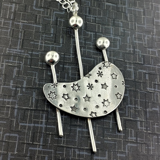 Kidney Shape in Outer Space Necklace