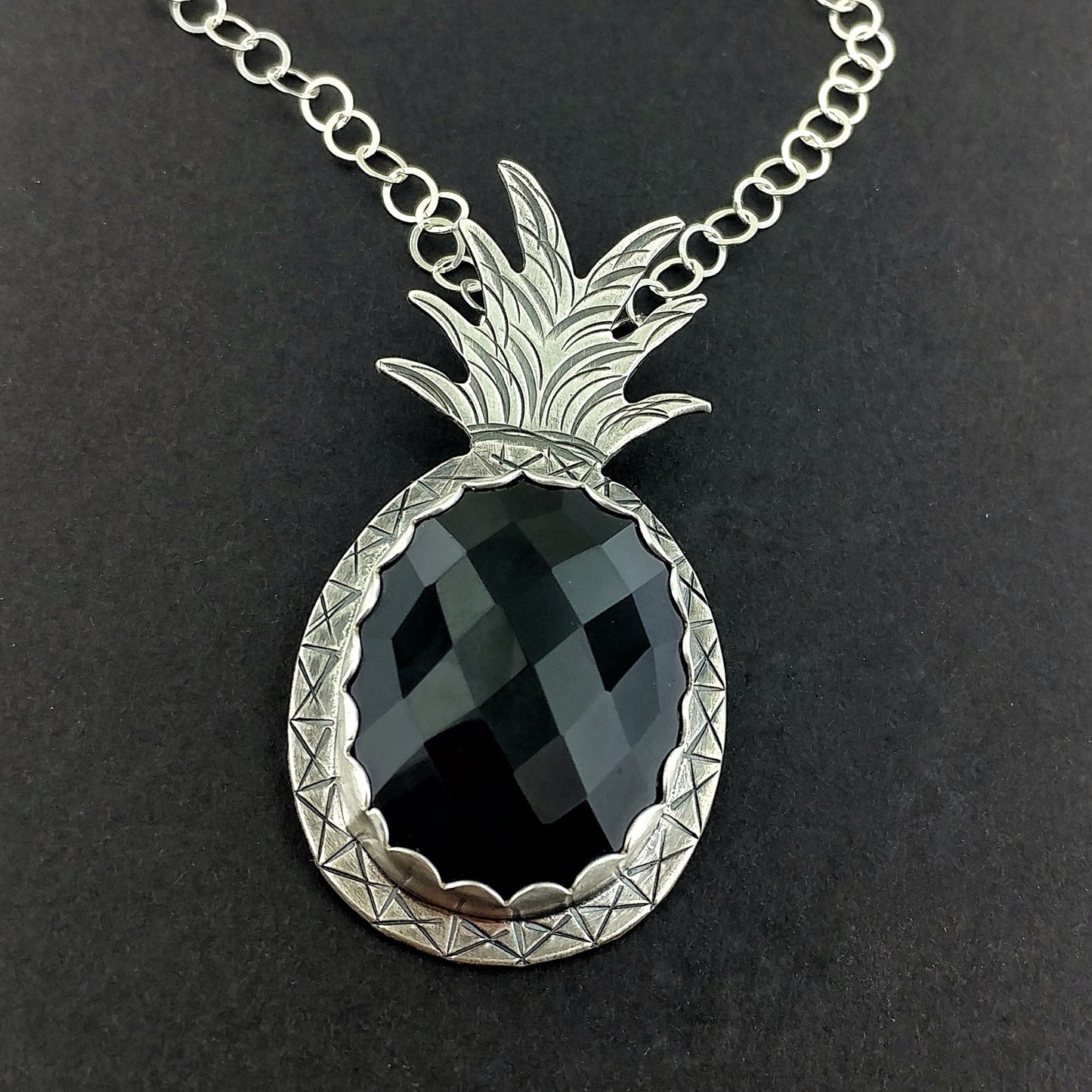 Onyx Pineapple Necklace