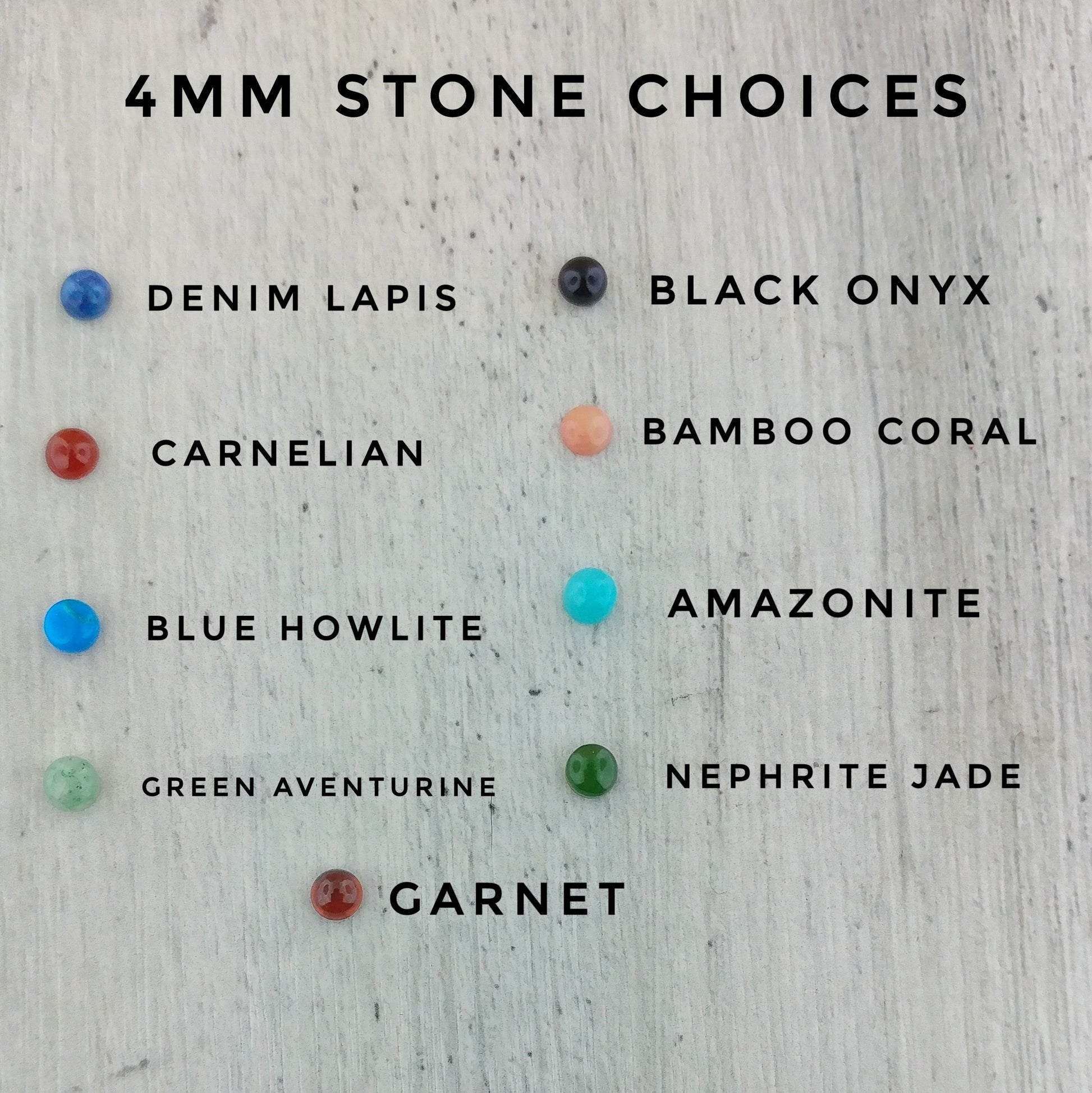 Stone color choices for eyes
