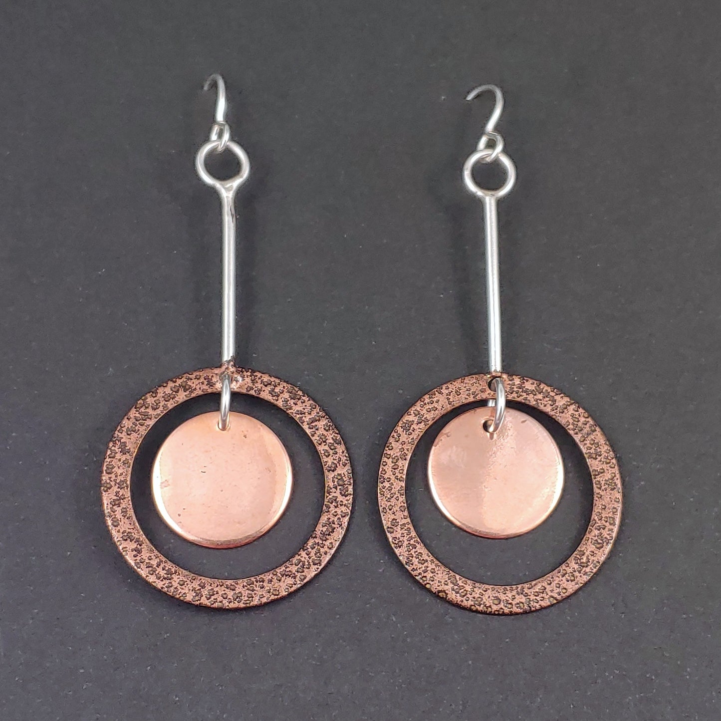 The Double Round Earrings - Copper