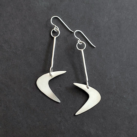 Sterling Silver Boomerang Earrings