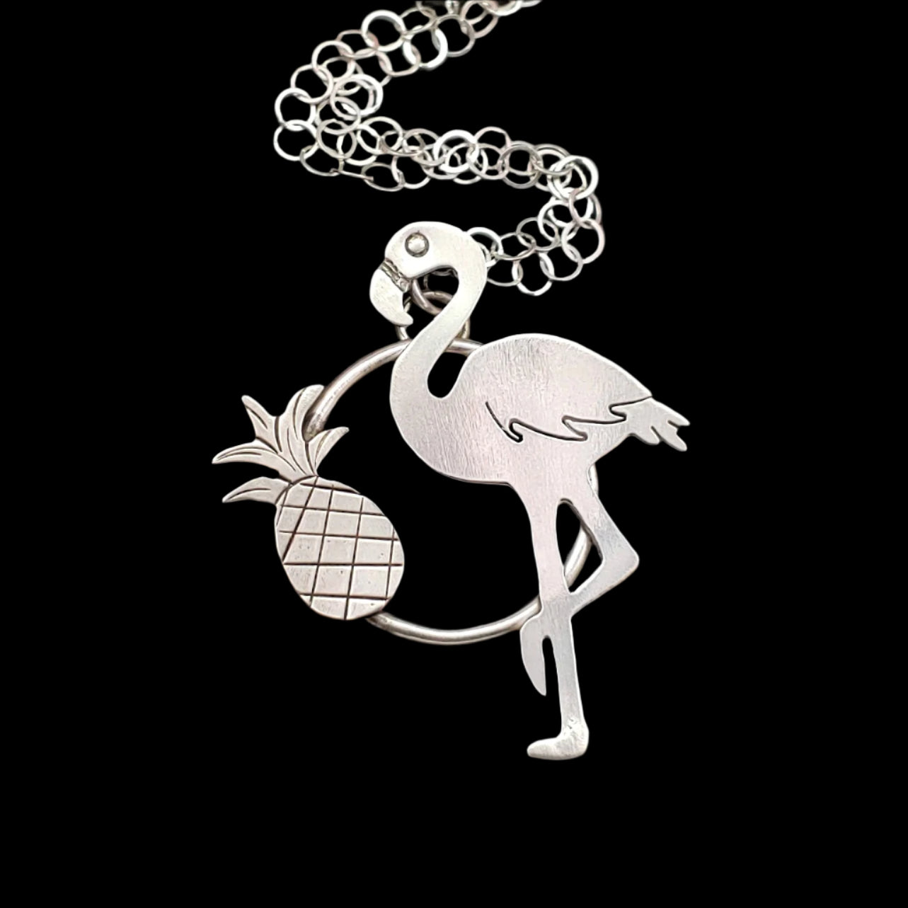 Flamingo with Pineapple Necklace