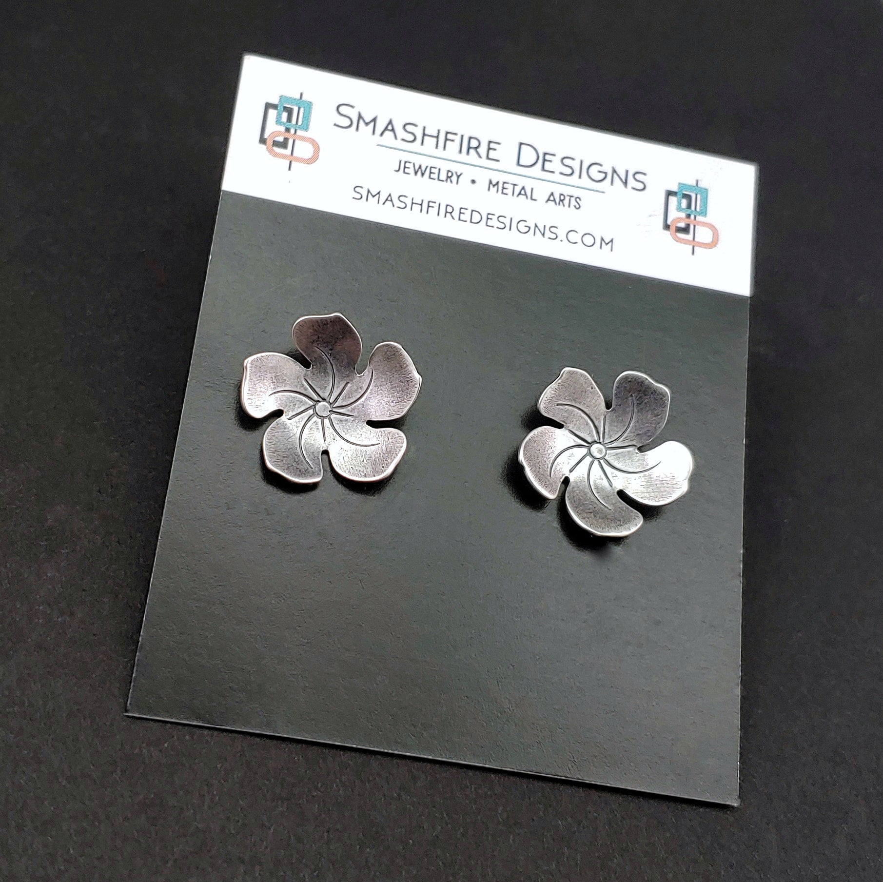 sterling silver studs on smashfire designs earring card
