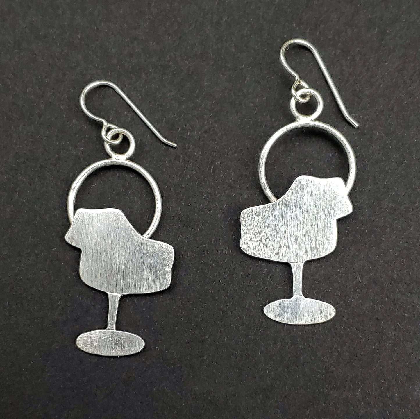 Sterling silver tulip chair earrings