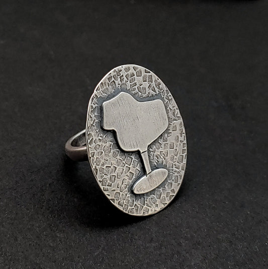 Sterling silver tulip chair ring